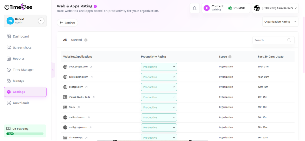TimeBee For Recruiter Productivity Tracking