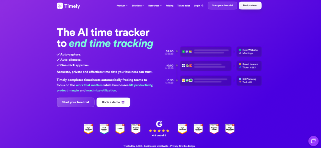 Timely — Best for Automatic Time Tracking