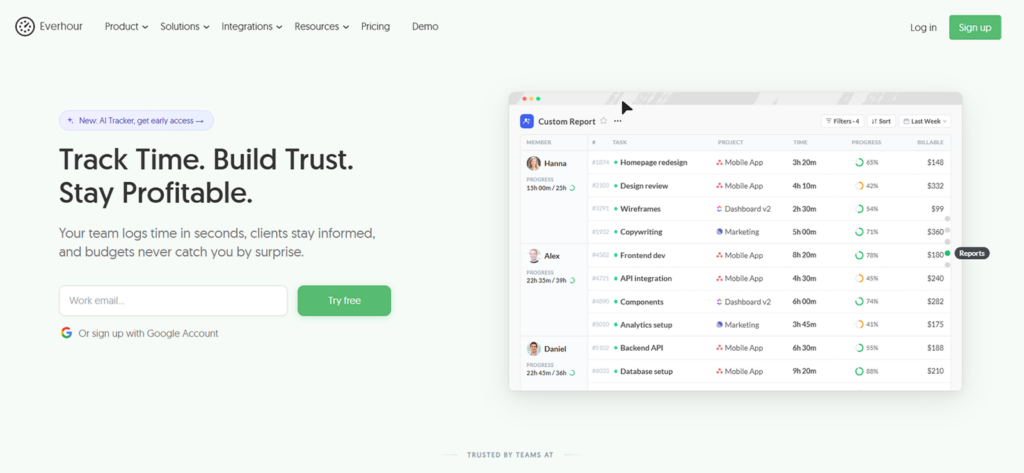 Everhour — Best for Project-Management Integrations