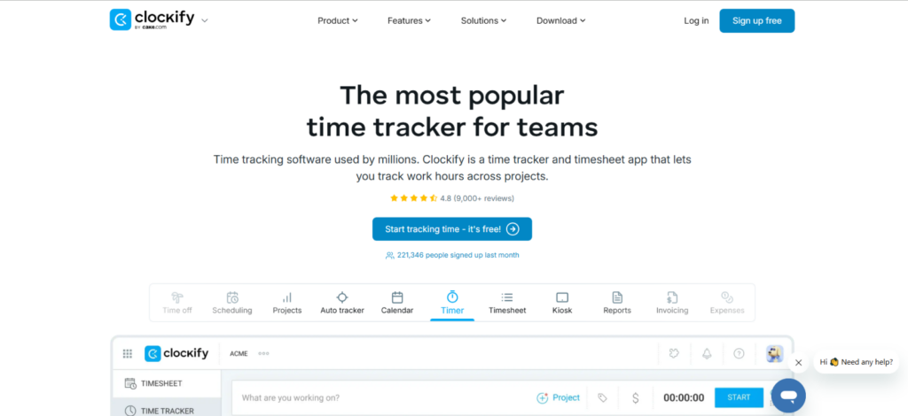 Clockify Time Tracking App