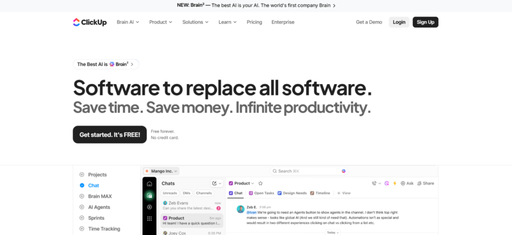 ClickUp – Best Overall for Managing Agency Workflows