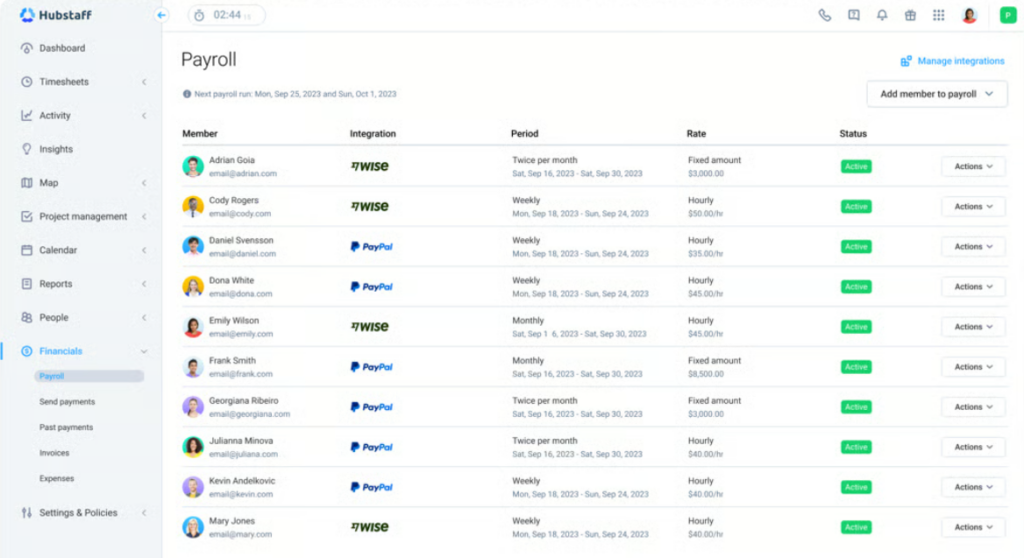 Hubstaff Payroll