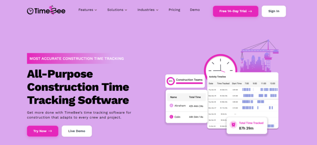 TimeBee construction time and attendance software