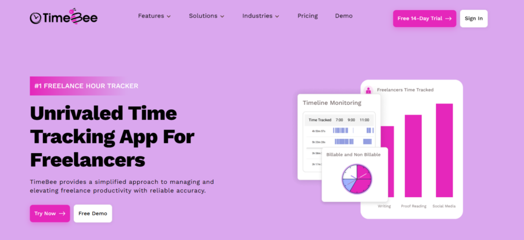 TimeBee App - Time Tracking App for Freelancers